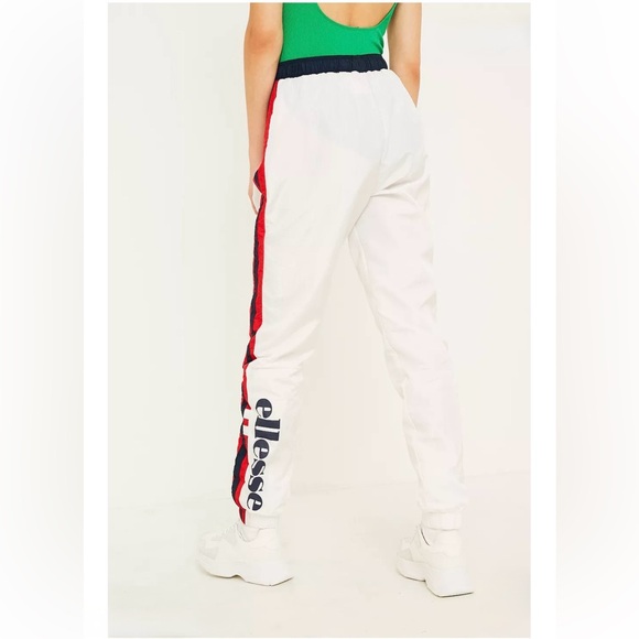 Ellesse Flogrida White Red Stripe Track Pants Joggers Size 8 - Picture 5 of 13